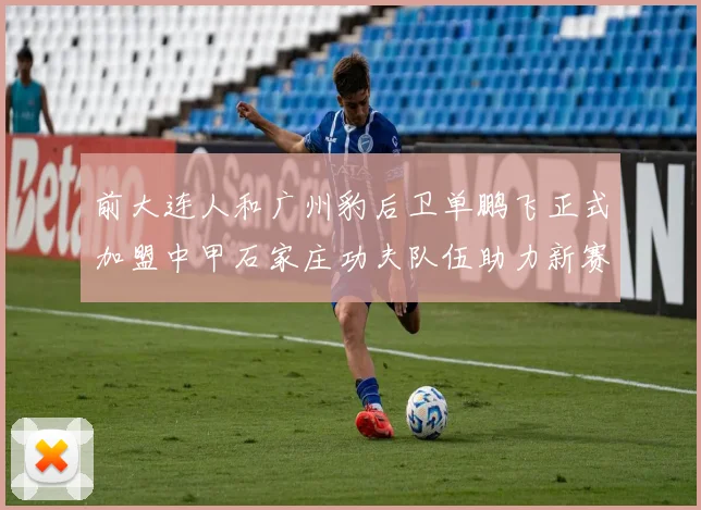 前大连人和广州豹后卫单鹏飞正式加盟中甲石家庄功夫队伍助力新赛季